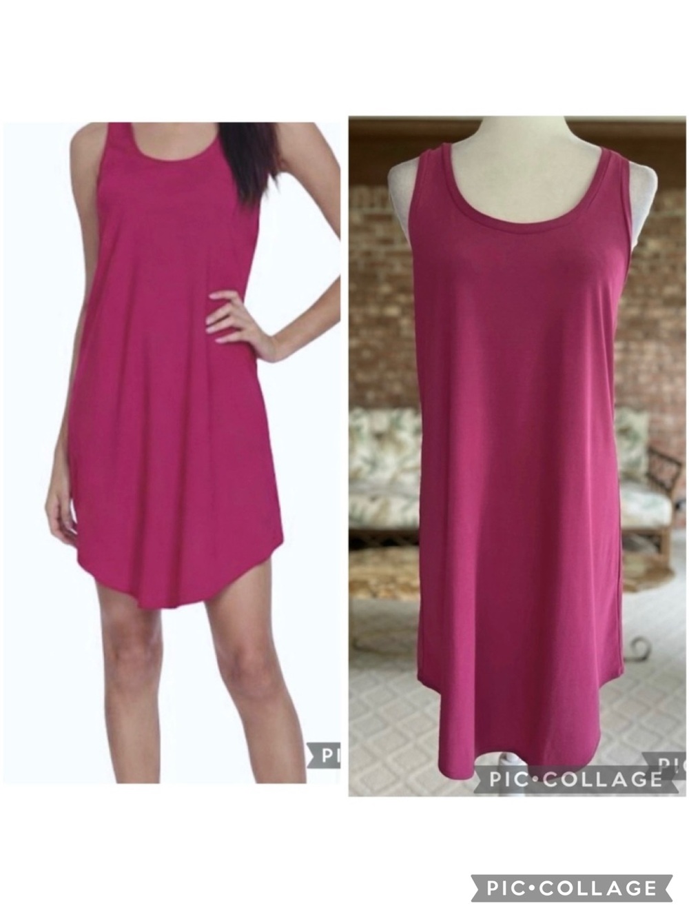 Leith Tank Dress Magenta Pink Racerback Sleeveless Mini S Chic Party